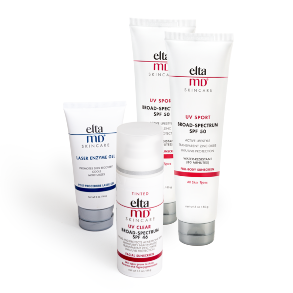 Elta MD Skincare Laser Enzyme Gel, Elta MD Skincare UV Clear Broad Spectrum SPF 46, Elta MD Skincare UV Sport Broad Spectrum SPF 50